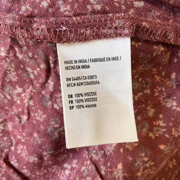 American Eagle Outfitters Women Dress M Mauve Floral Fit & Flare Cottagecore - Picture 3 of 11